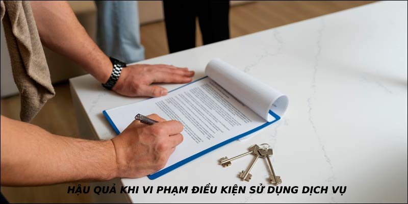 Hậu quả khi vi phạm điều kiện sử dụng dịch vụ 